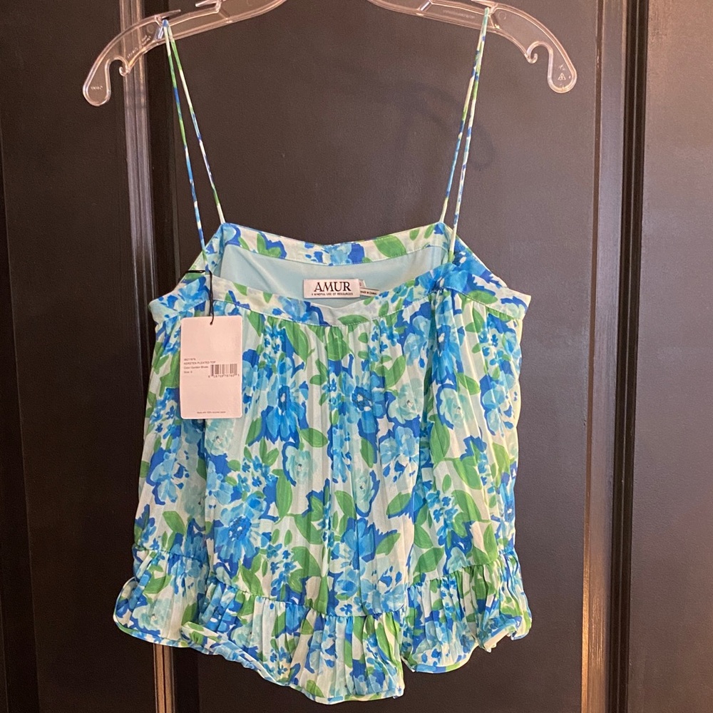 AMUR Blue and Green Floral Camisole